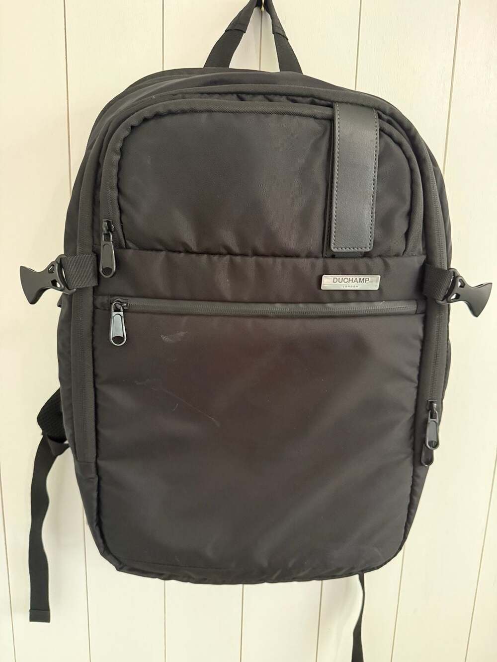 Duchamp London Expandable Travel Backpack Suitcase Luggage Tech Black